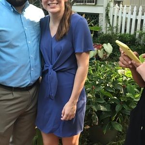 Blue front tie dress